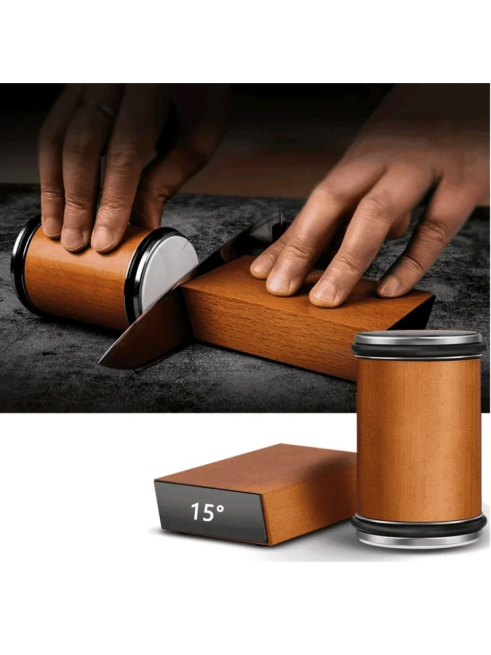 Luxworld Multi-function Rolling Knife Sharpener One Size Black Gold